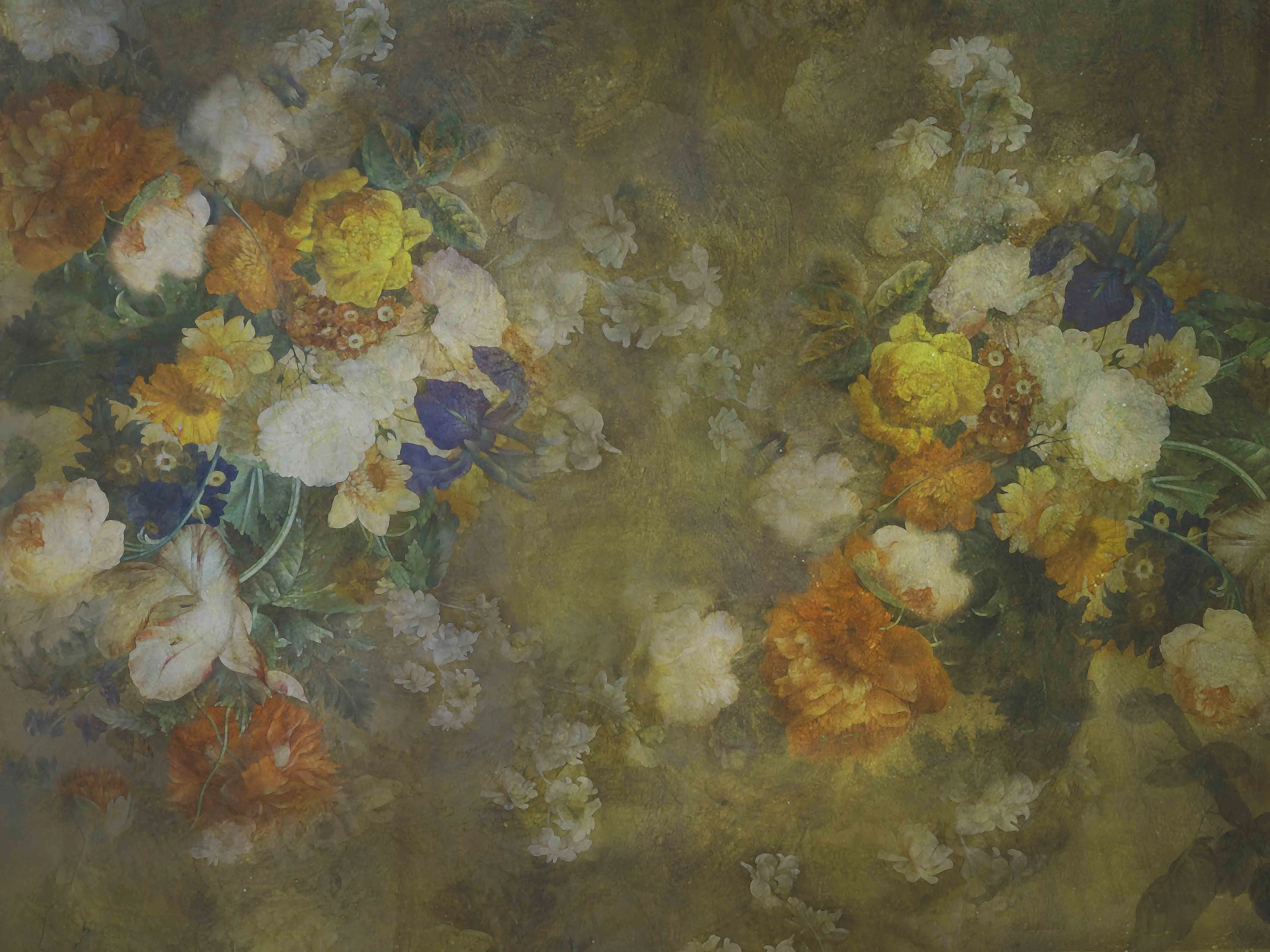 Kate Fine Art Retro Brown Flowers Backdrop for Photography