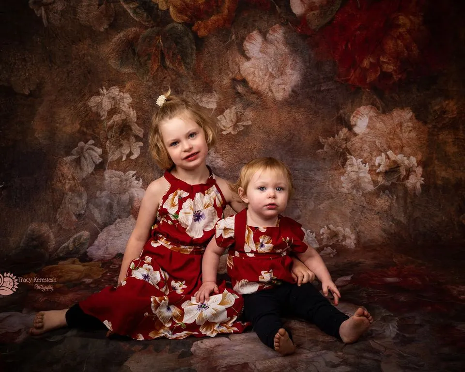 Kate Fine Art Retro Oil Painting Flowers Backdrop for Photography