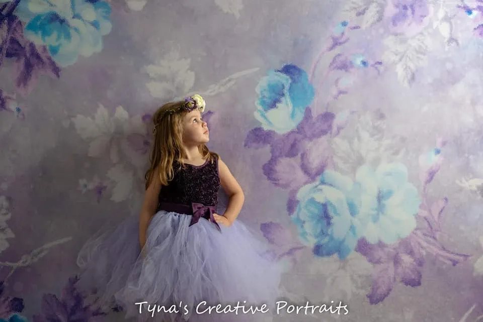 Kate Retro Blurry Bokeh Purple Flowers Backdrop for Photography Designed by JFCC