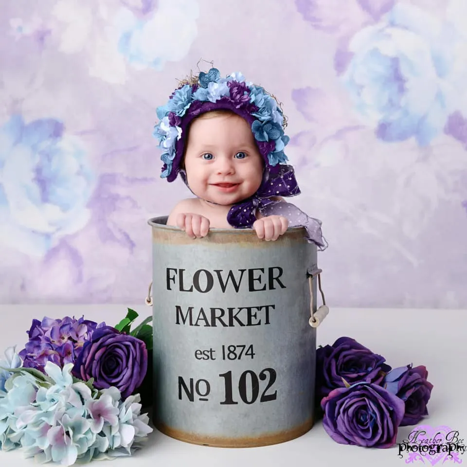 Kate Retro Blurry Bokeh Purple Flowers Backdrop for Photography Designed by JFCC