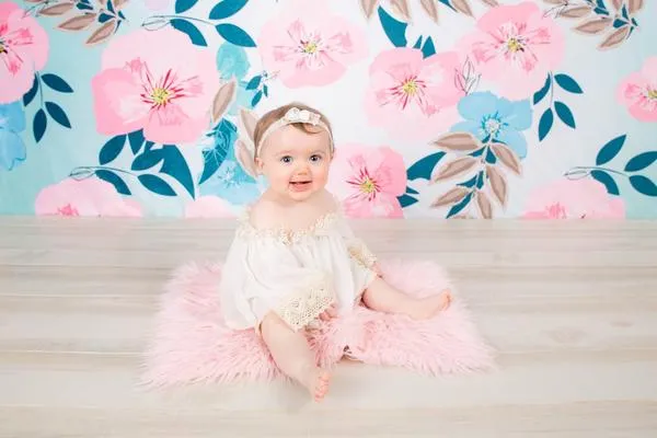 Kate Retro Spring Flowers Backdrop for Photography Designed by JFCC