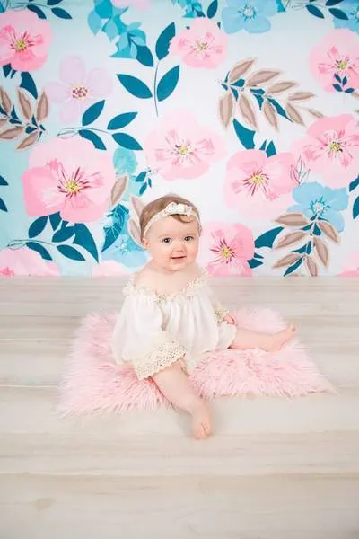 Kate Retro Spring Flowers Backdrop for Photography Designed by JFCC