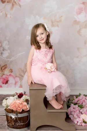 Kate Wedding Retro Old Blurring Flowers Backdrop for Photography Designed by JFCC