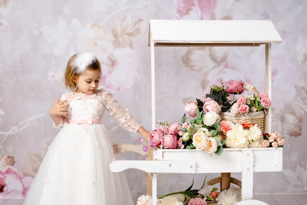 Kate Wedding Retro Old Blurring Flowers Backdrop for Photography Designed by JFCC
