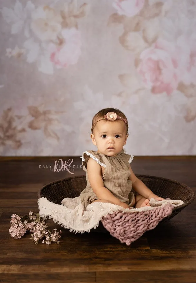 Kate Wedding Retro Old Blurring Flowers Backdrop for Photography Designed by JFCC