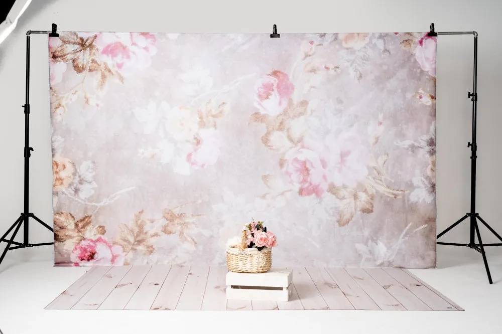 Kate Wedding Retro Old Blurring Flowers Backdrop for Photography Designed by JFCC