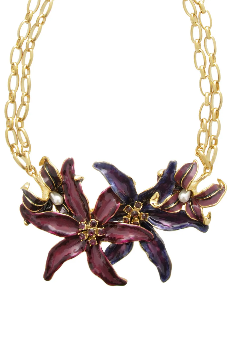 KENNETH JAY LANE TRITONE Flower Necklace