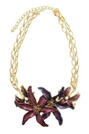 KENNETH JAY LANE TRITONE Flower Necklace