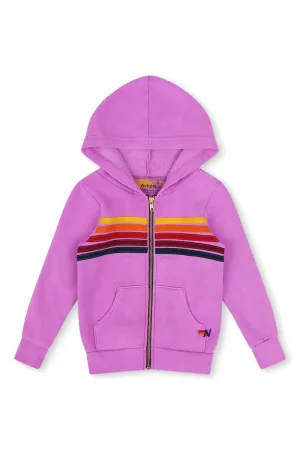 KID'S 5 STRIPE HOODIE - NEON PURPLE