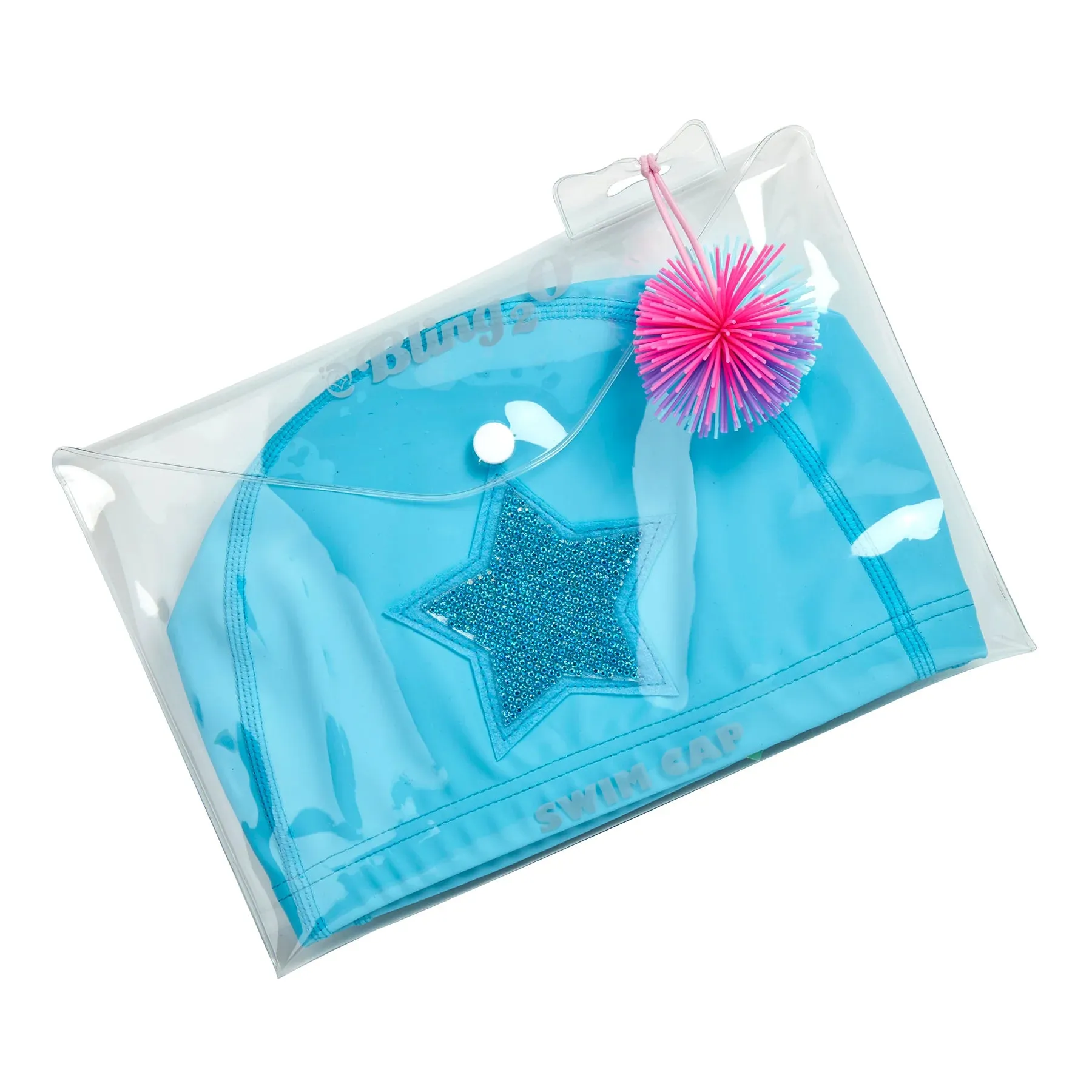 Kids Swim Caps - Neon Pink & Lagoon Blue - 3 
