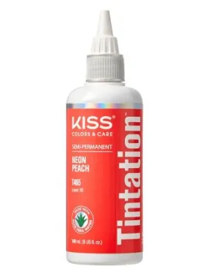 KISS COLORS Tintation Semi-Permanent Hair Color-T465 - Neon Peach 5oz