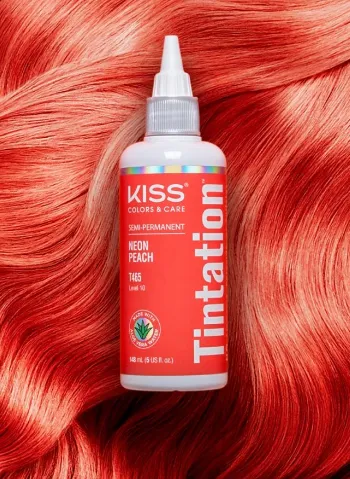 KISS COLORS Tintation Semi-Permanent Hair Color-T465 - Neon Peach 5oz