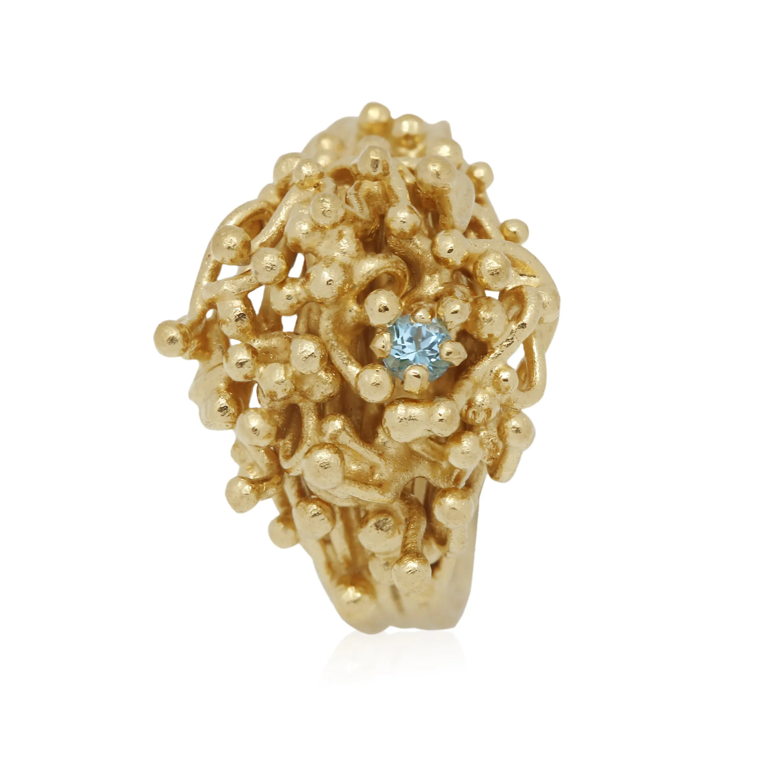 Kulfik ring Gold with Blue Topaz