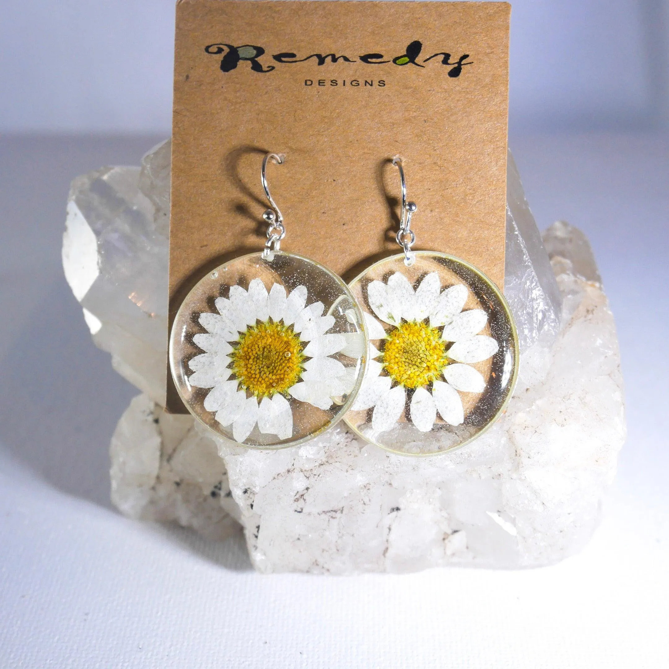 Large Daisy Disc Earrings