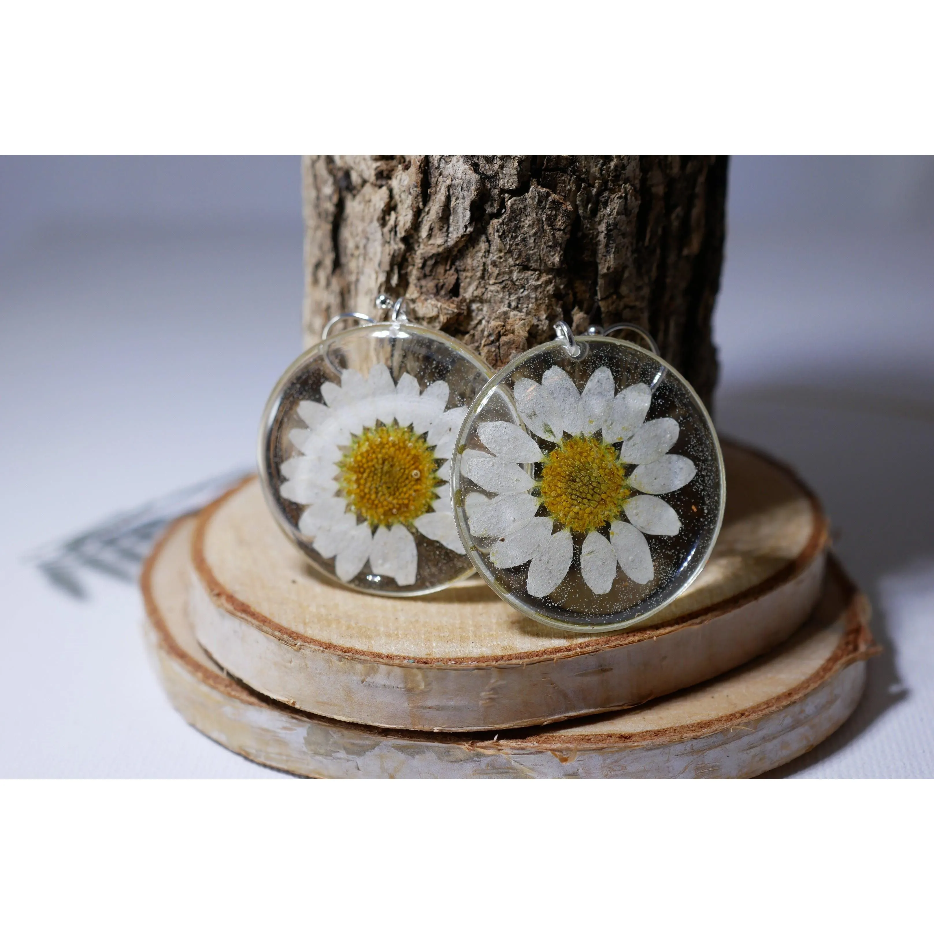 Large Daisy Disc Earrings
