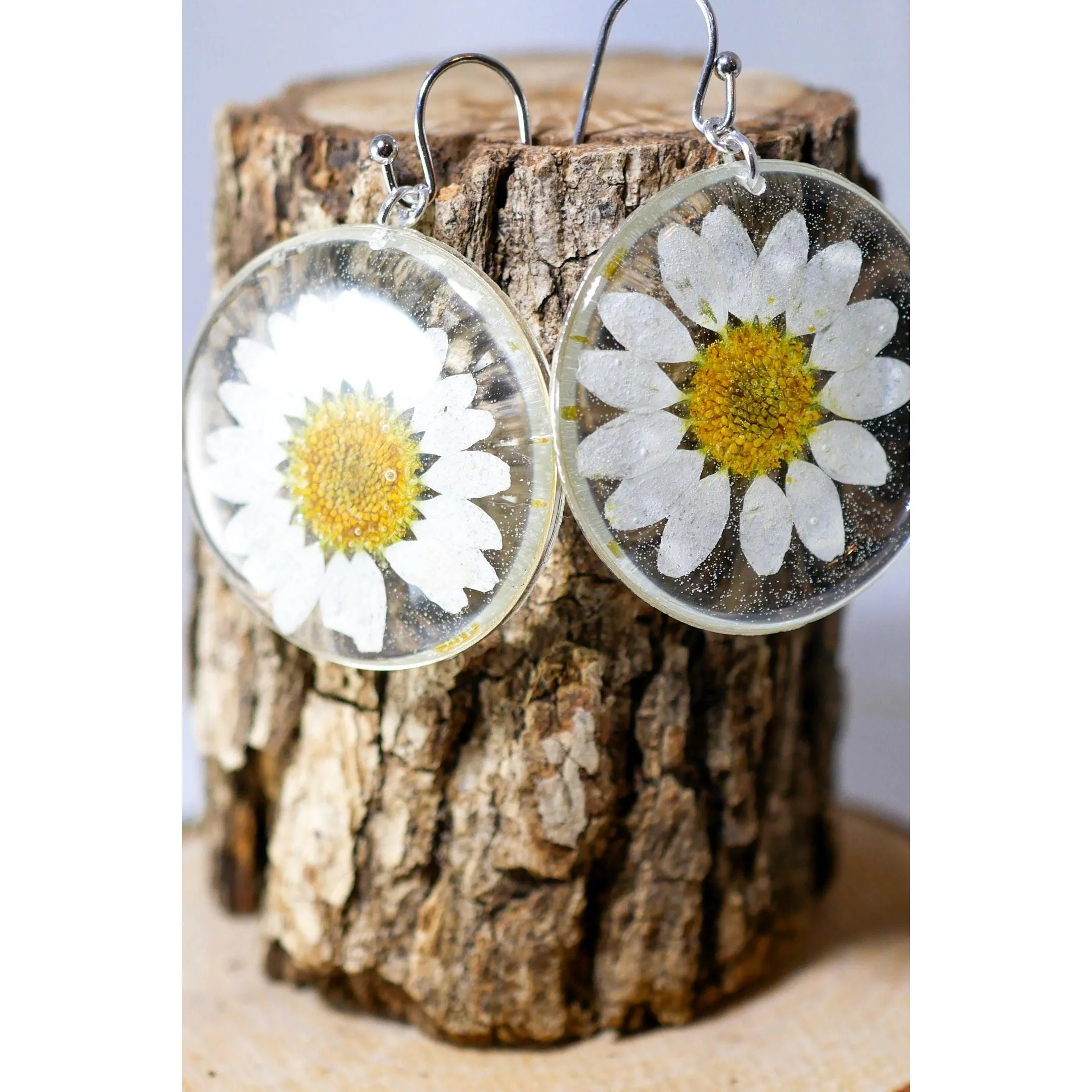 Large Daisy Disc Earrings
