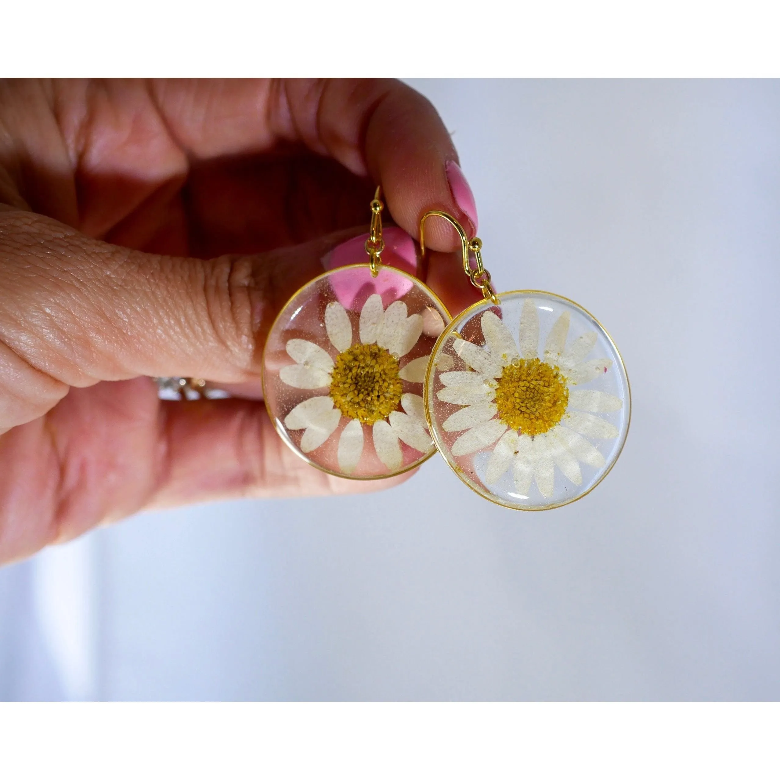 Large Daisy Disc Earrings