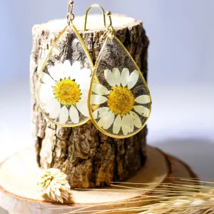 Large Daisy Teardrop Earrings