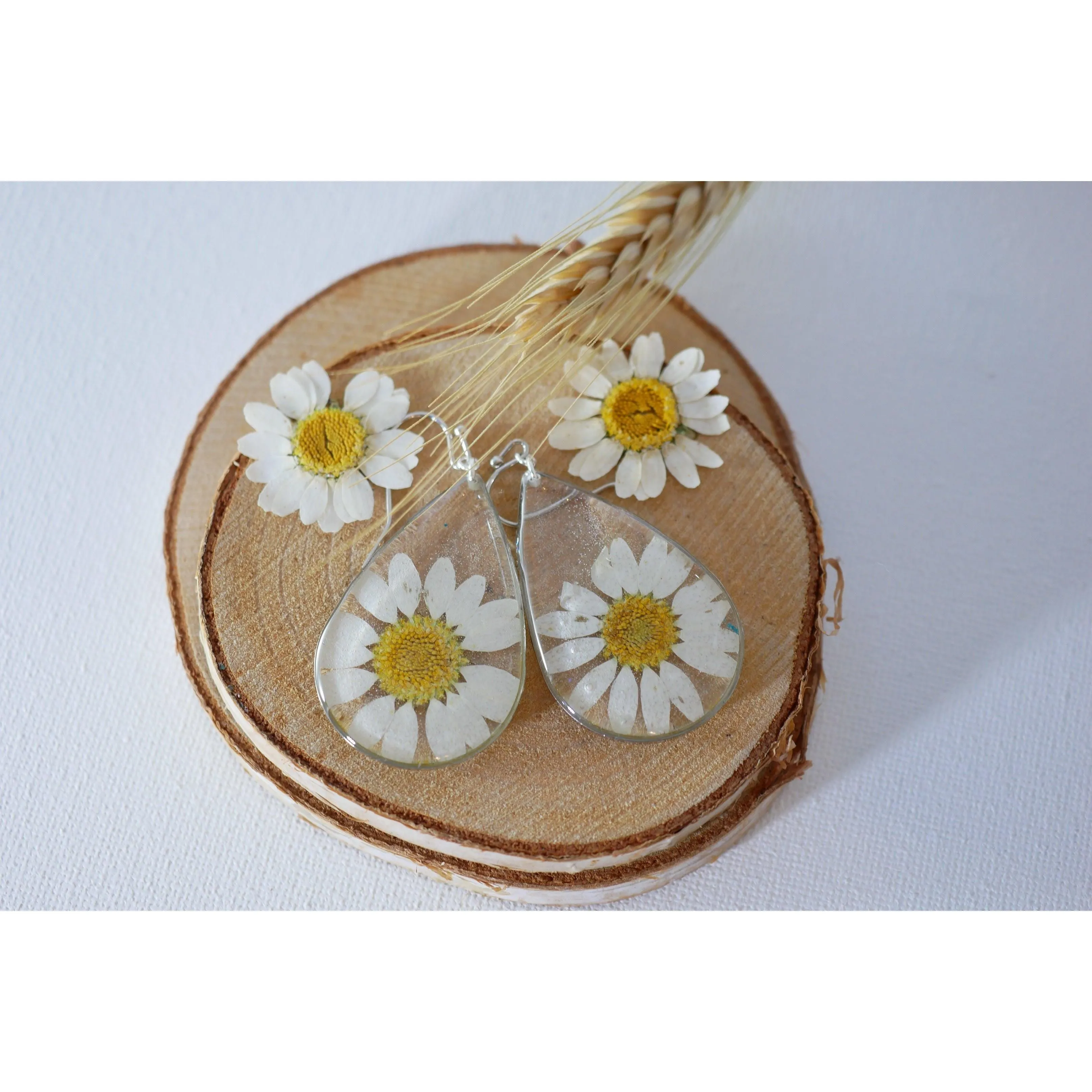 Large Daisy Teardrop Earrings