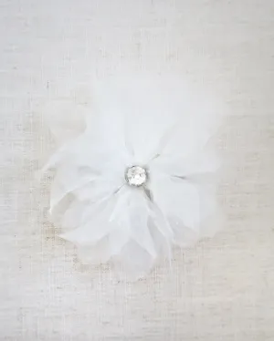 Large Ophelia Flower Hair Barrette with Rhinestone