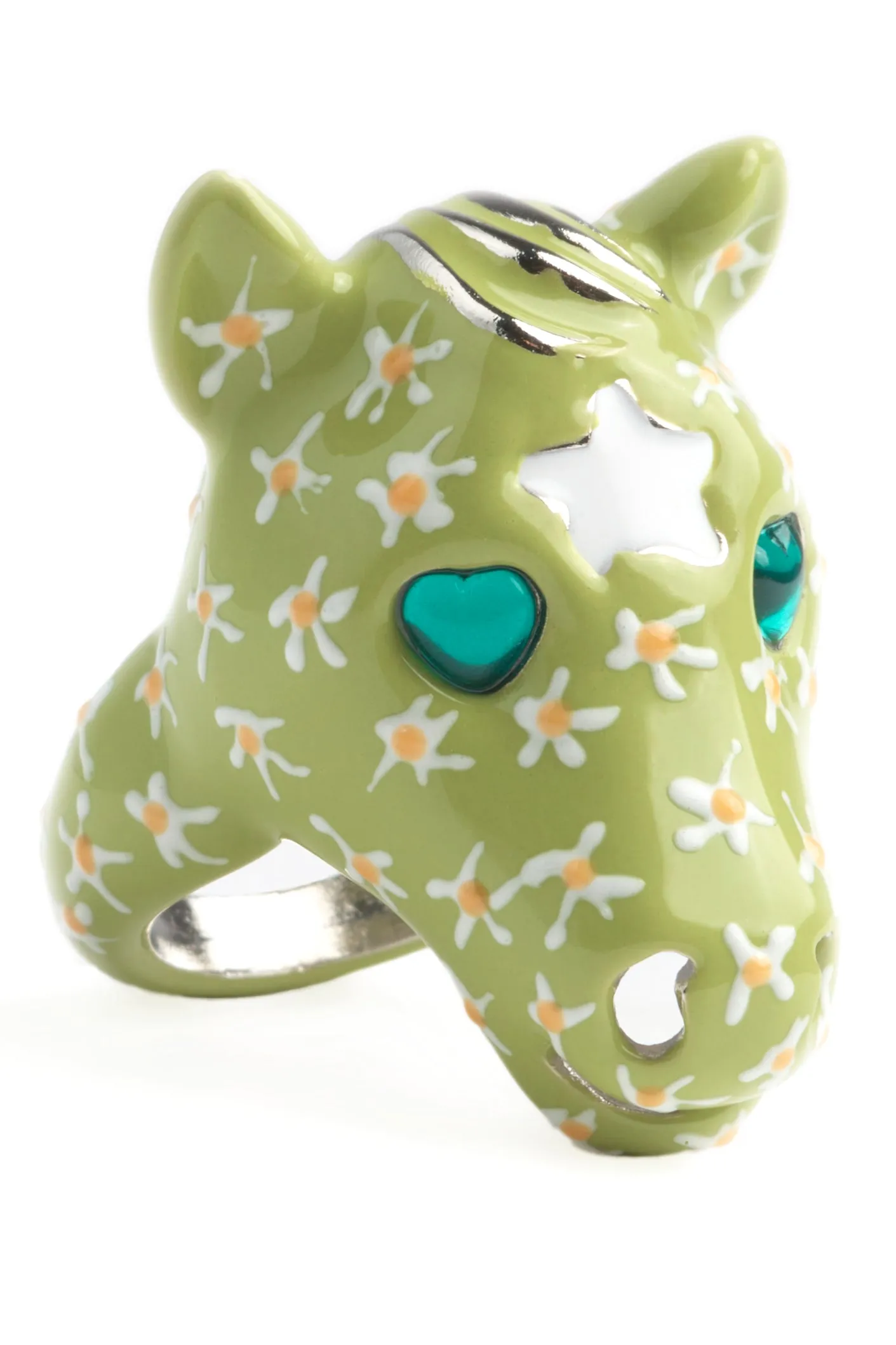 LIME FLOWERS BABY PONY RING