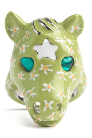 LIME FLOWERS BABY PONY RING