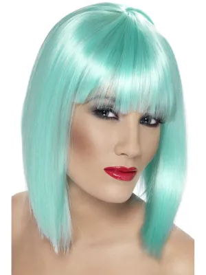 Long Bob Wig Neon Aqua Blue