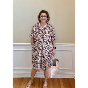 Lucia Short Dress - Retro Flowers