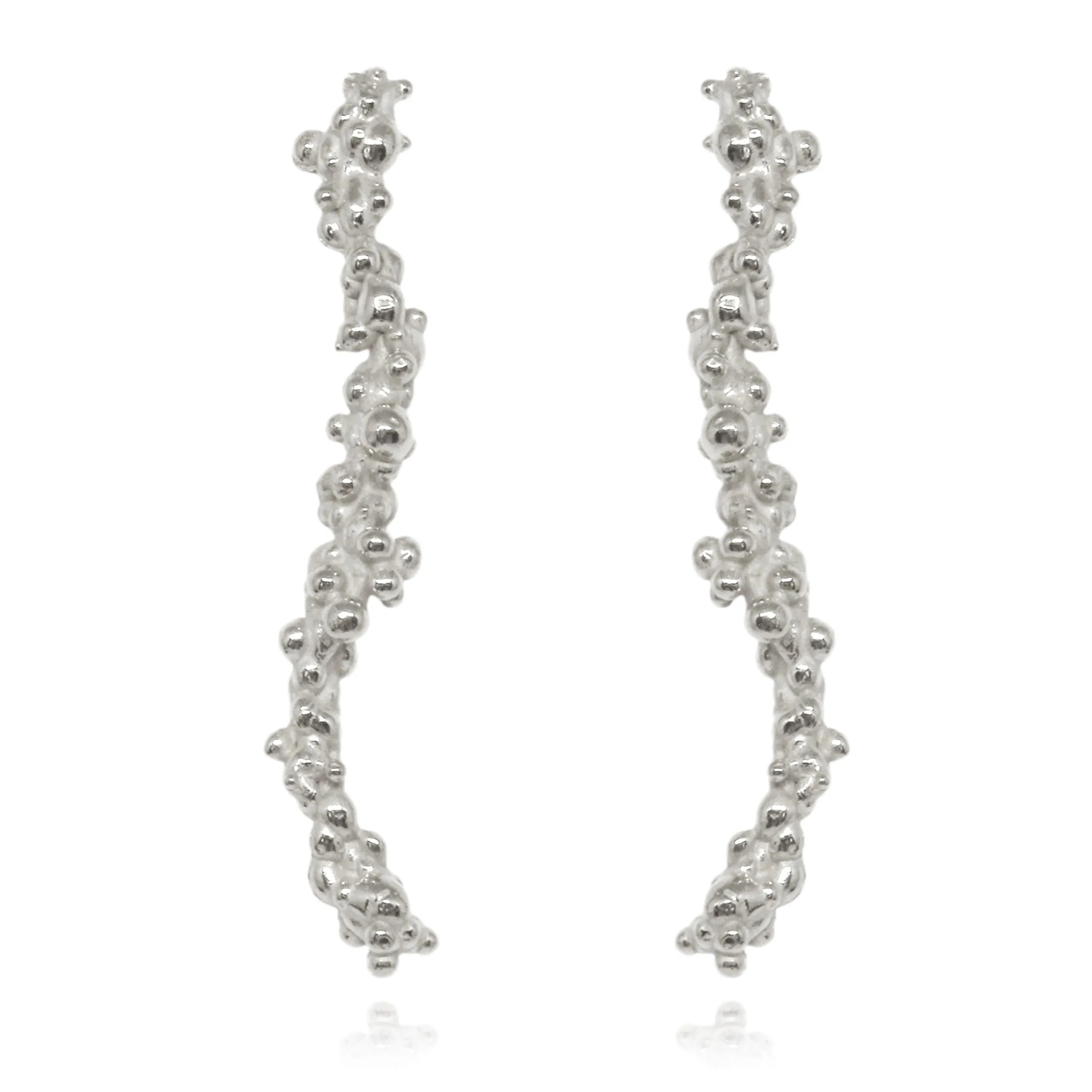 Mammatus Earrings Long Silver