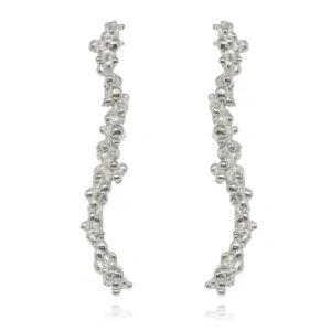 Mammatus Earrings Long Silver