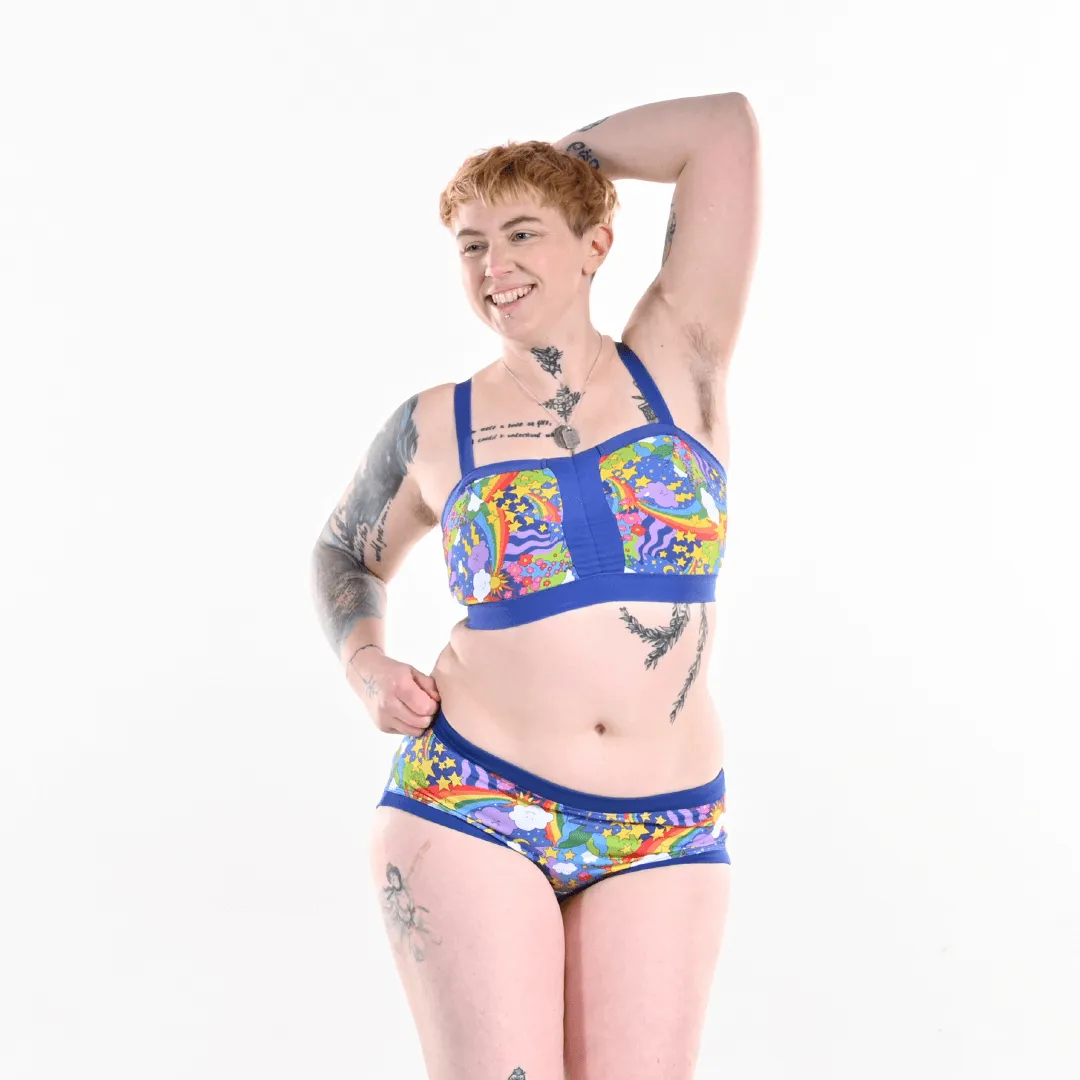 Mid Rise Briefs - Retro Rainbows