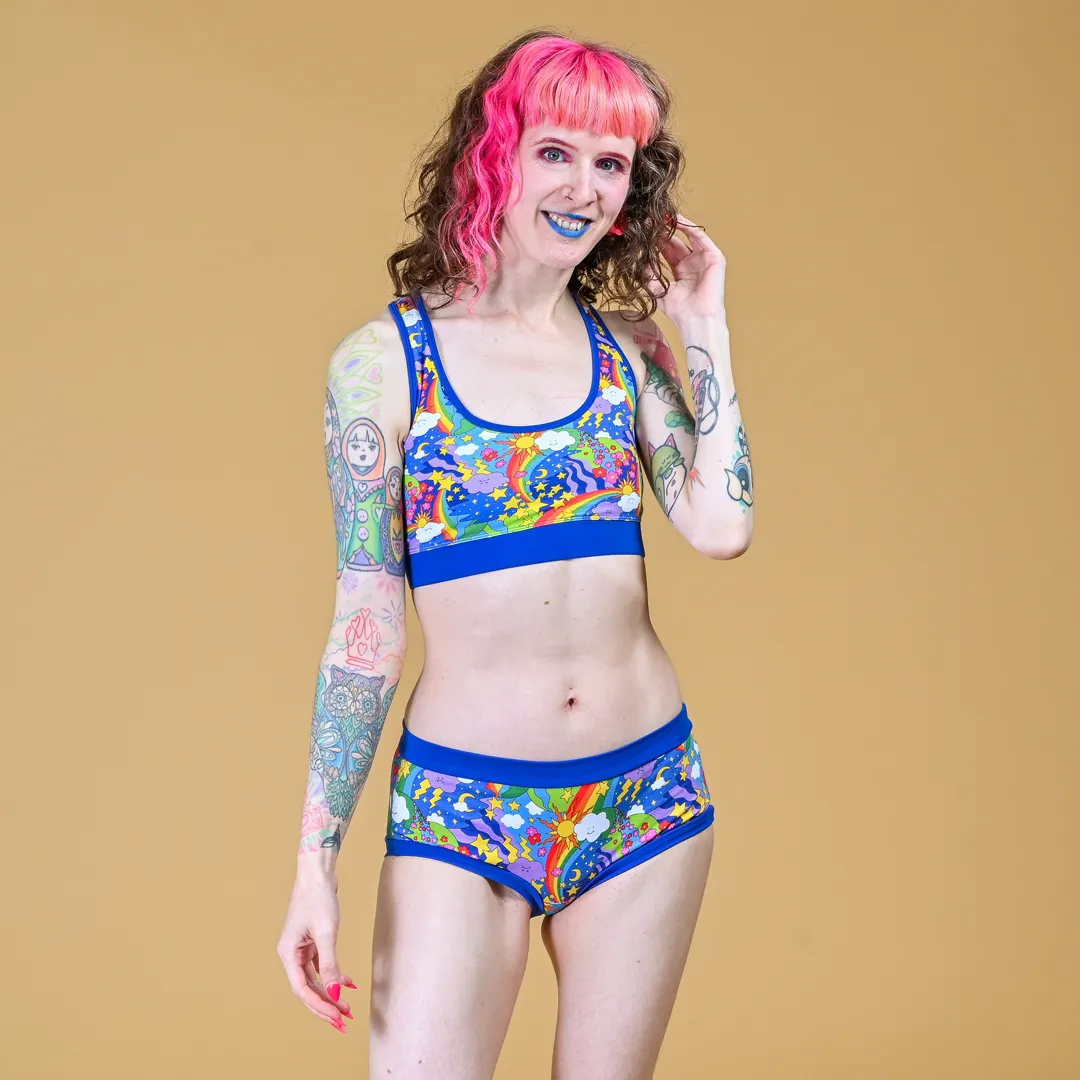 Mid Rise Briefs - Retro Rainbows