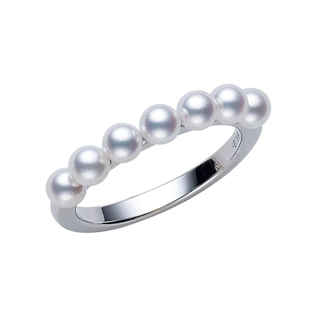 Mikimoto White Gold and Akoya 3.5mm Pearl Ring
