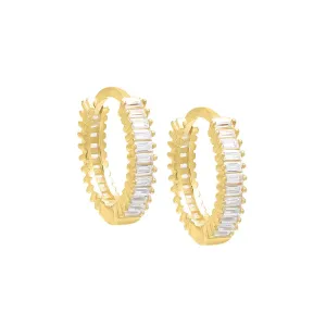 Mini CZ Baguette Huggie Earring