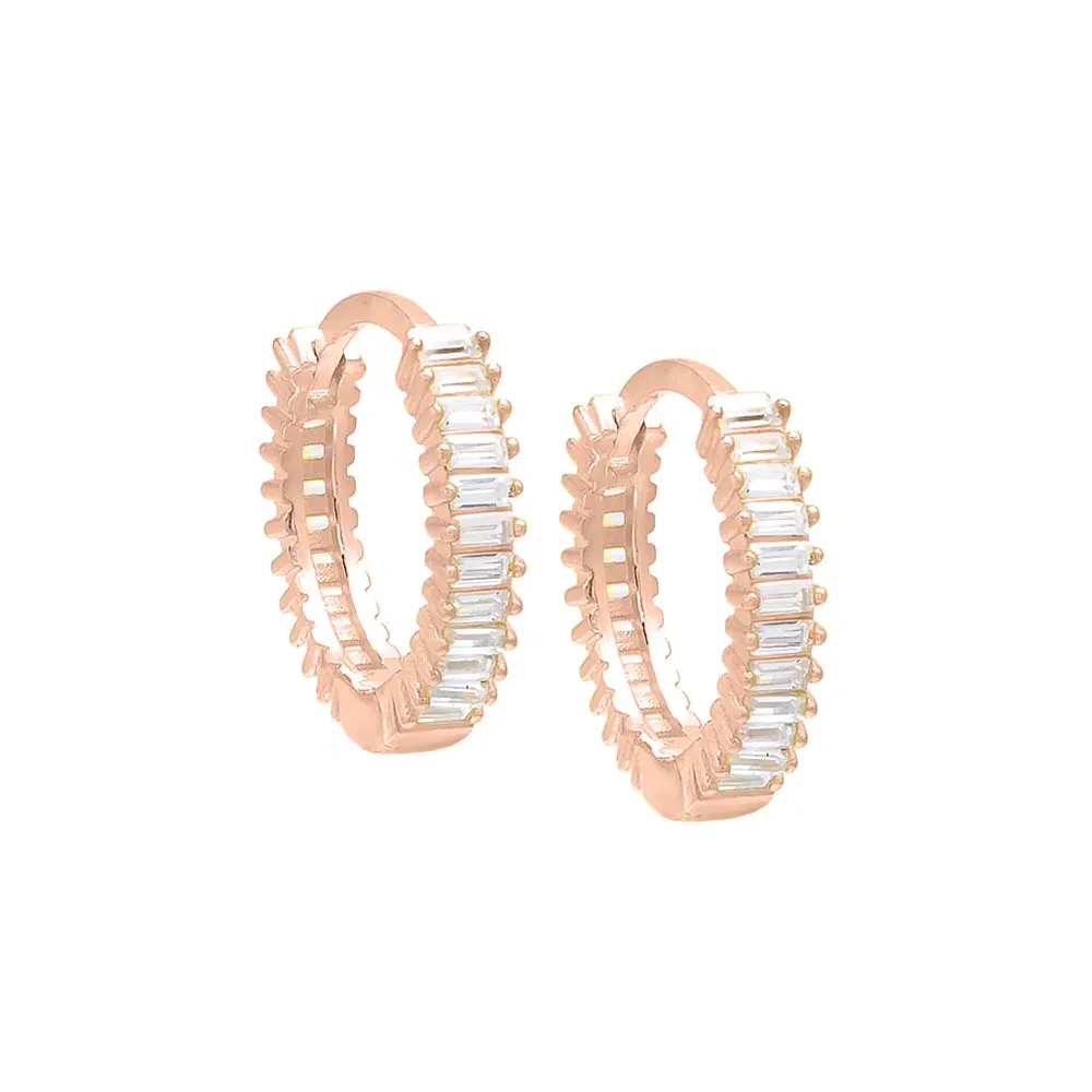 Mini CZ Baguette Huggie Earring