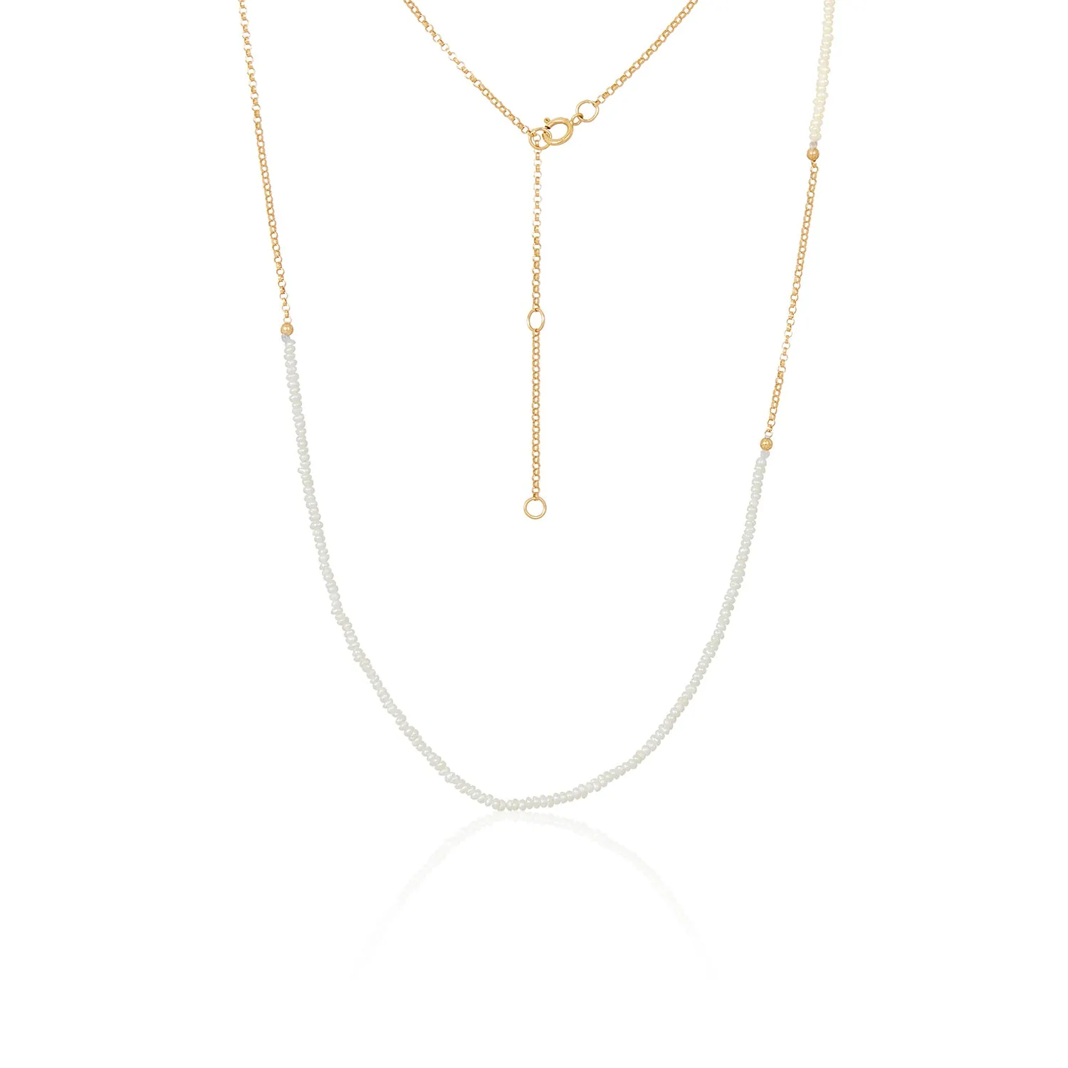 Mini Pearl Mixed Gold Chain Necklace