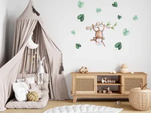 Monkey Wall Decal Australian Design Hand Painted Peel & Stick, Removable Wall Decal. Nursery, Kids Playroom, Kids Teens Bedroom