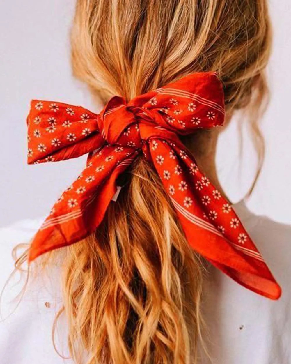 Moon Flower Bandanna in Rust