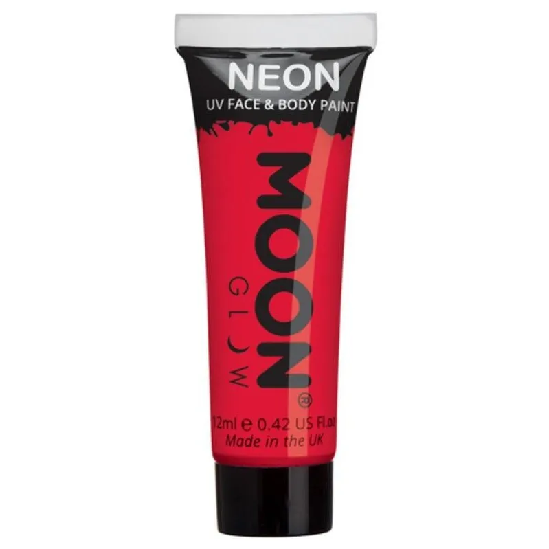 Moon Glow Intense Neon Uv Face Paint, Red