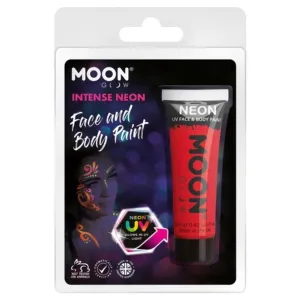 Moon Glow Intense Neon Uv Face Paint, Red