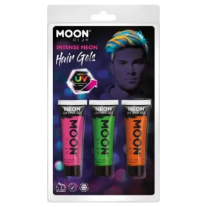 Moon Glow Intense Neon Uv Hair Gel, Pink, Green, Orange