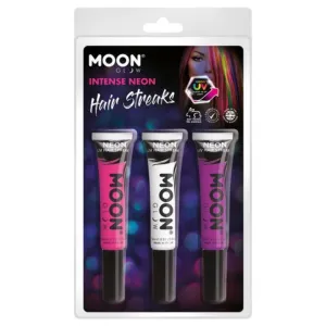 Moon Glow Intense Neon Uv Hair Streaks, Pink, White, Purple