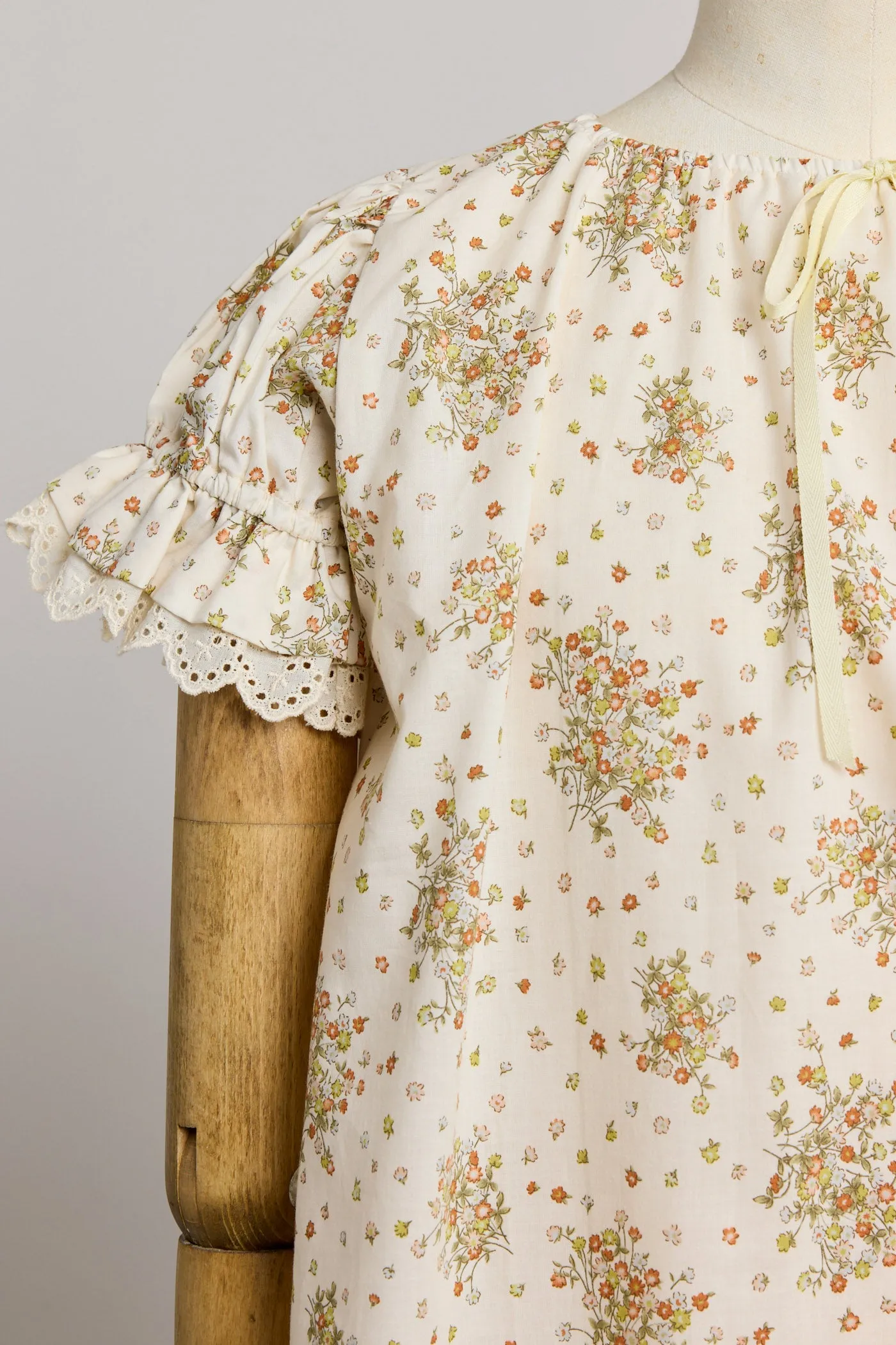 Moon Night Dress In Cream Wild Flowers