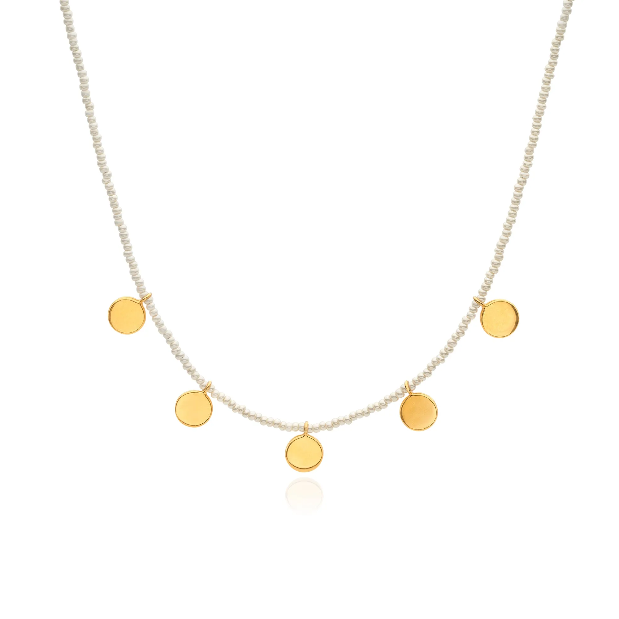 Multi Circle Beaded Pearl Necklace