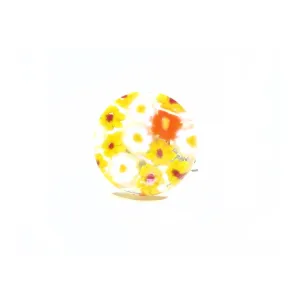 Murano Glass Yellow and White Large Millefiori Ring