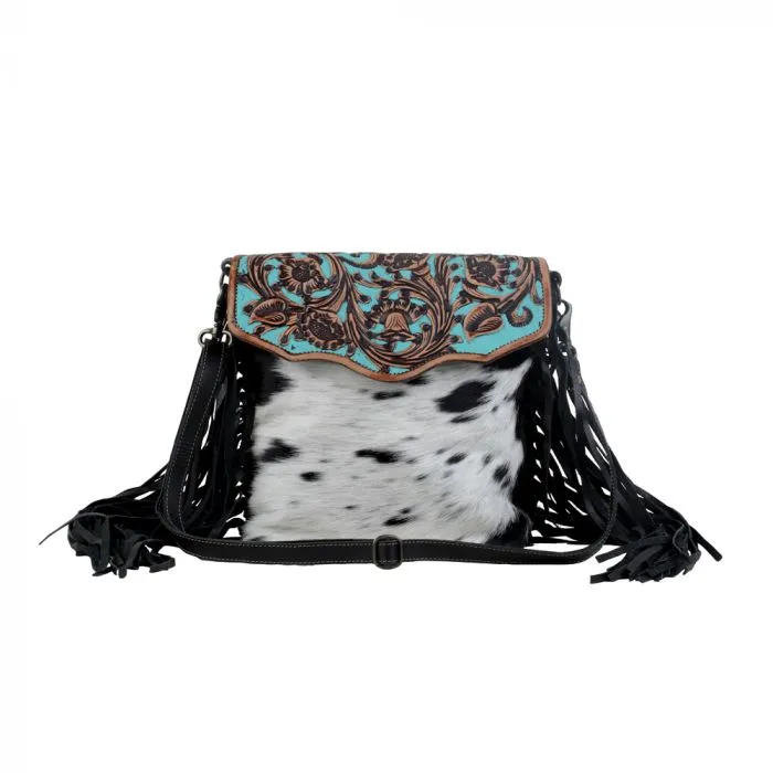 Myra Bag Aqua Hand-Tooled Bag