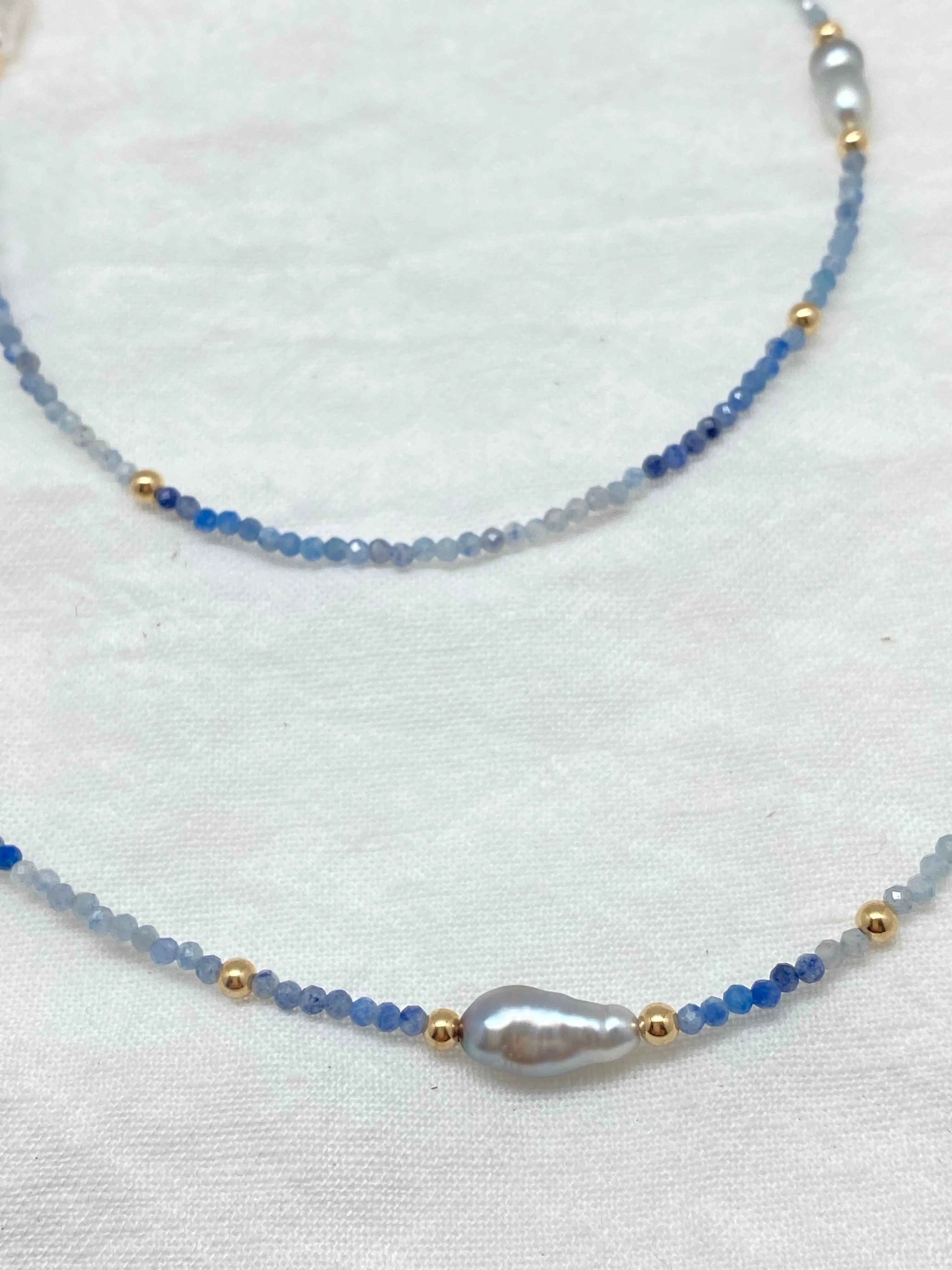 N  long  5 Keshi beads