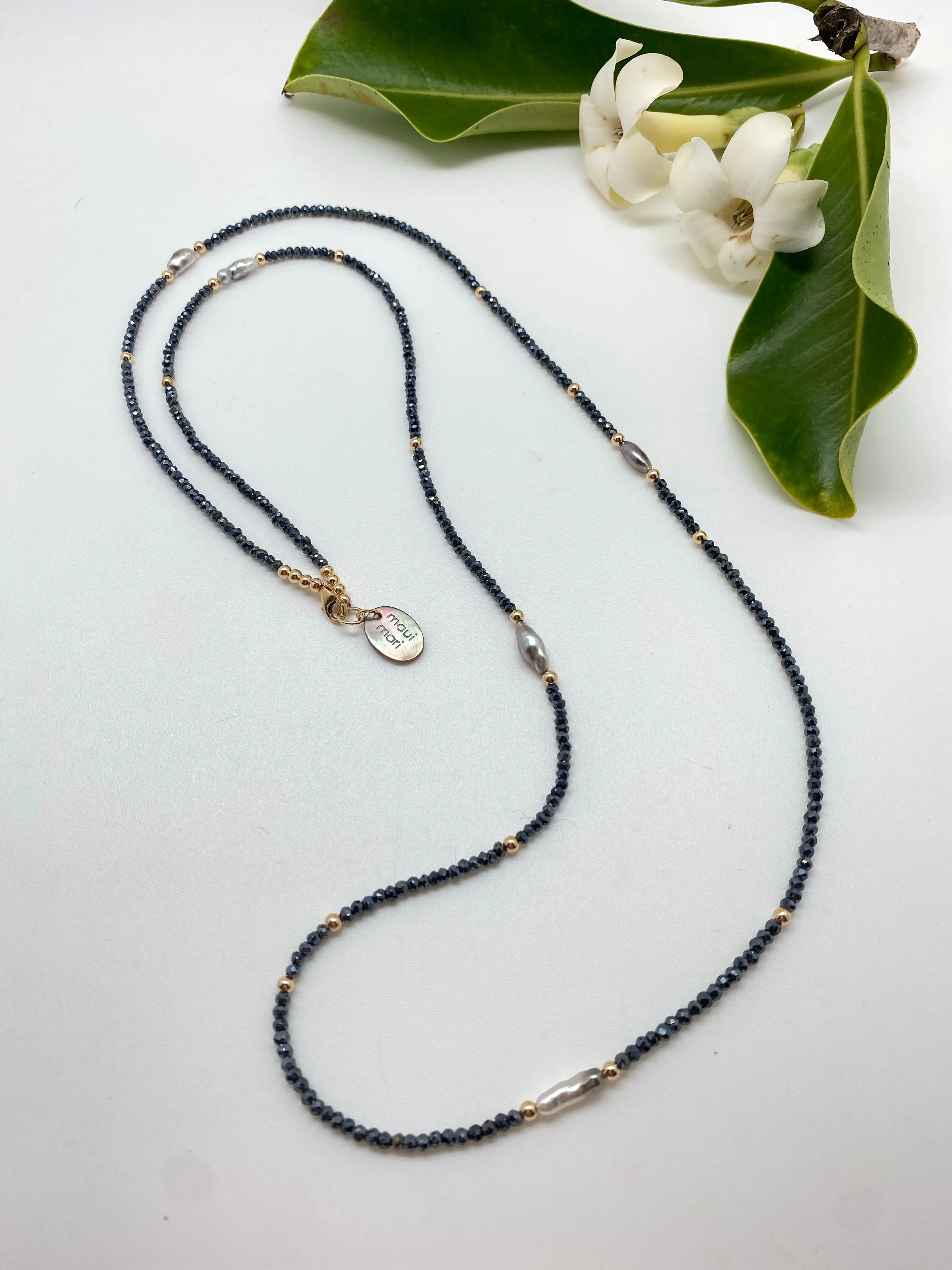 N  long  5 Keshi beads