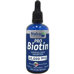 Naka Biotin 10,000mcg 100mL Drops, Berry Flavour
