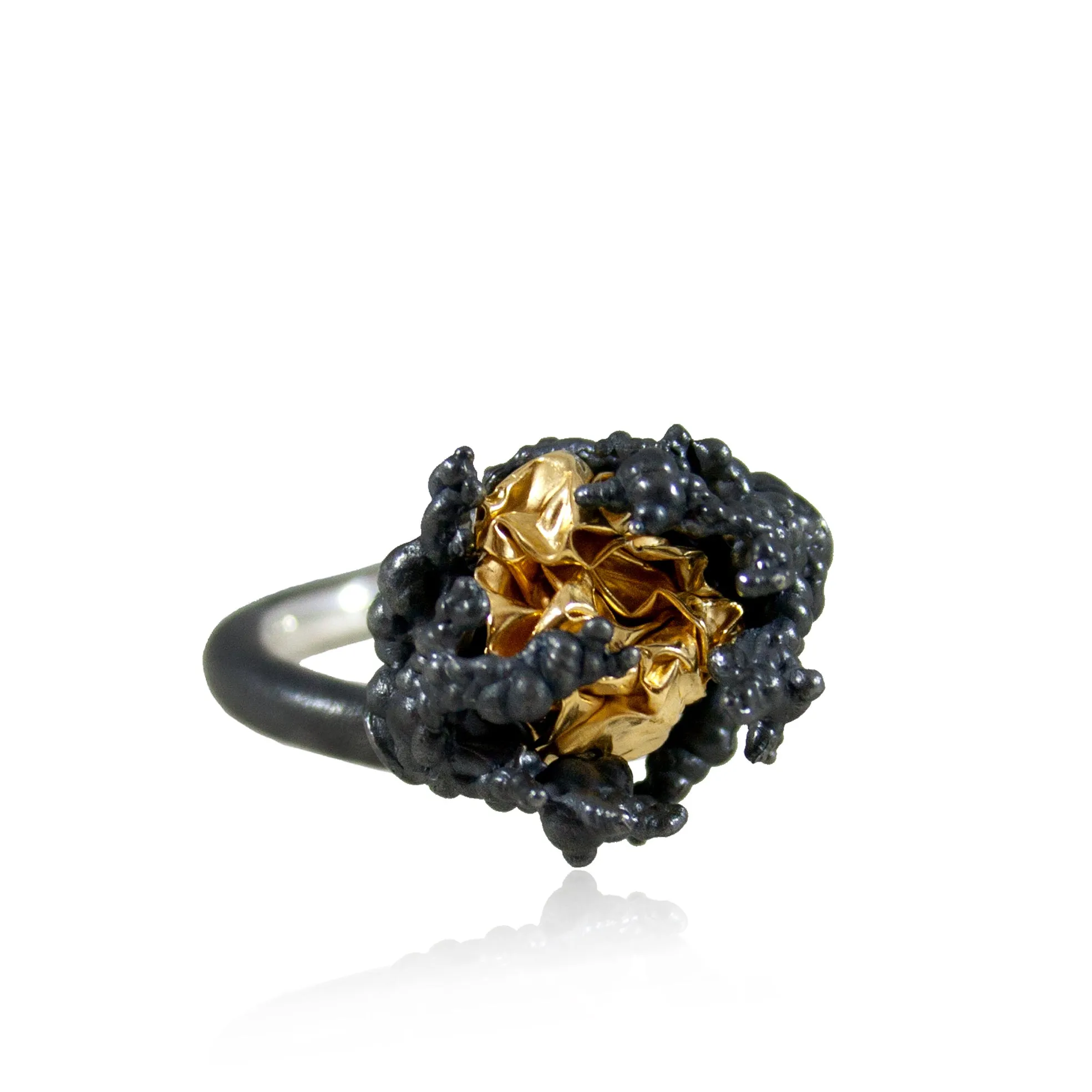 Naphtha Tall Ring Black & Gold